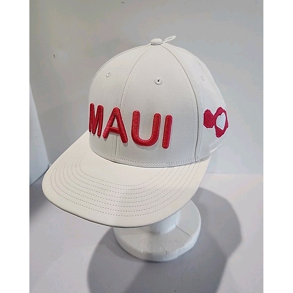 Rare Taylor Made MAUI STRONG Baseball Cap Roger Dunn Golf NEW White Pink